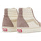 back view of vans sk8-hi sneaker with cream and brown color blocking
