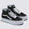 pair of black and white classic vans sk8-hi tapered stackform shoes
