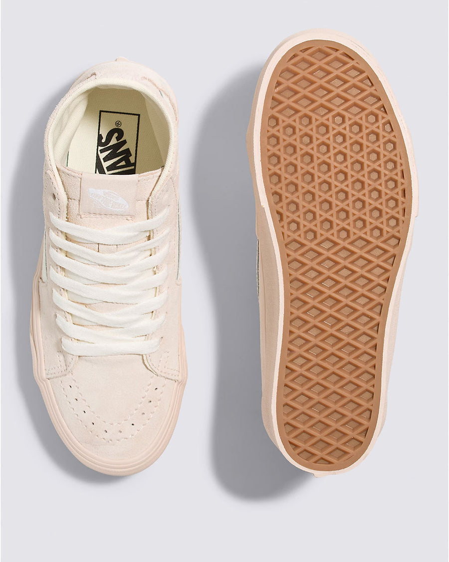 top and bottom view of light pink sk8-hi tapered stackform sneakers