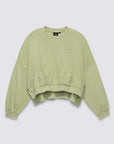 winter pear cropped sweatshirt with hi-lo hem, kangaroo pocket, and blouson sleeves