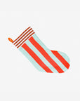jade and red vertical stripe stocking