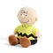 side view of charlie brown heating plush