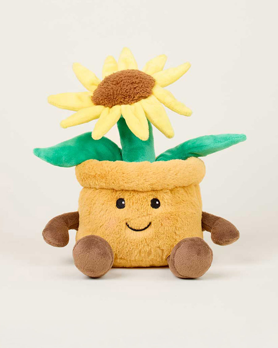 smiley potted sunflower warmies heating plush