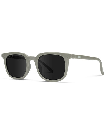 soft sage rectangular sunglasses with black frames