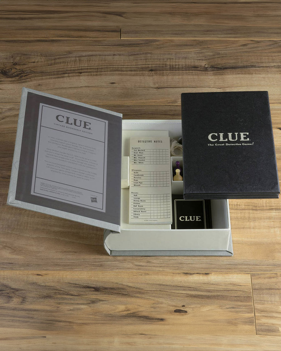 packaged clue vintage bookshelf game