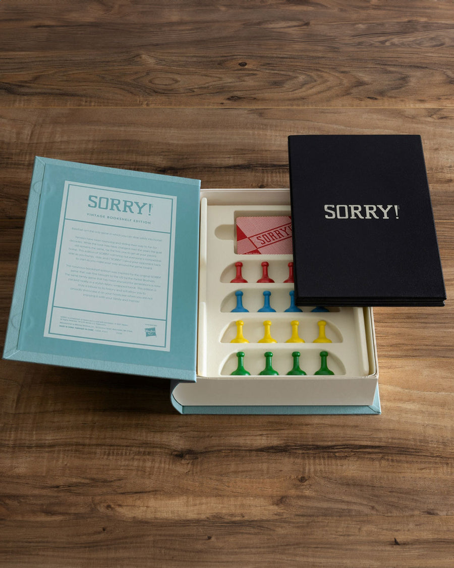 packaged sorry! vintage bookshelf game