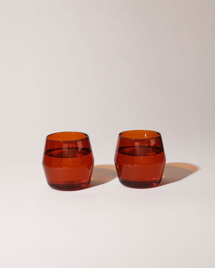 set of two 6 oz. amber glass set