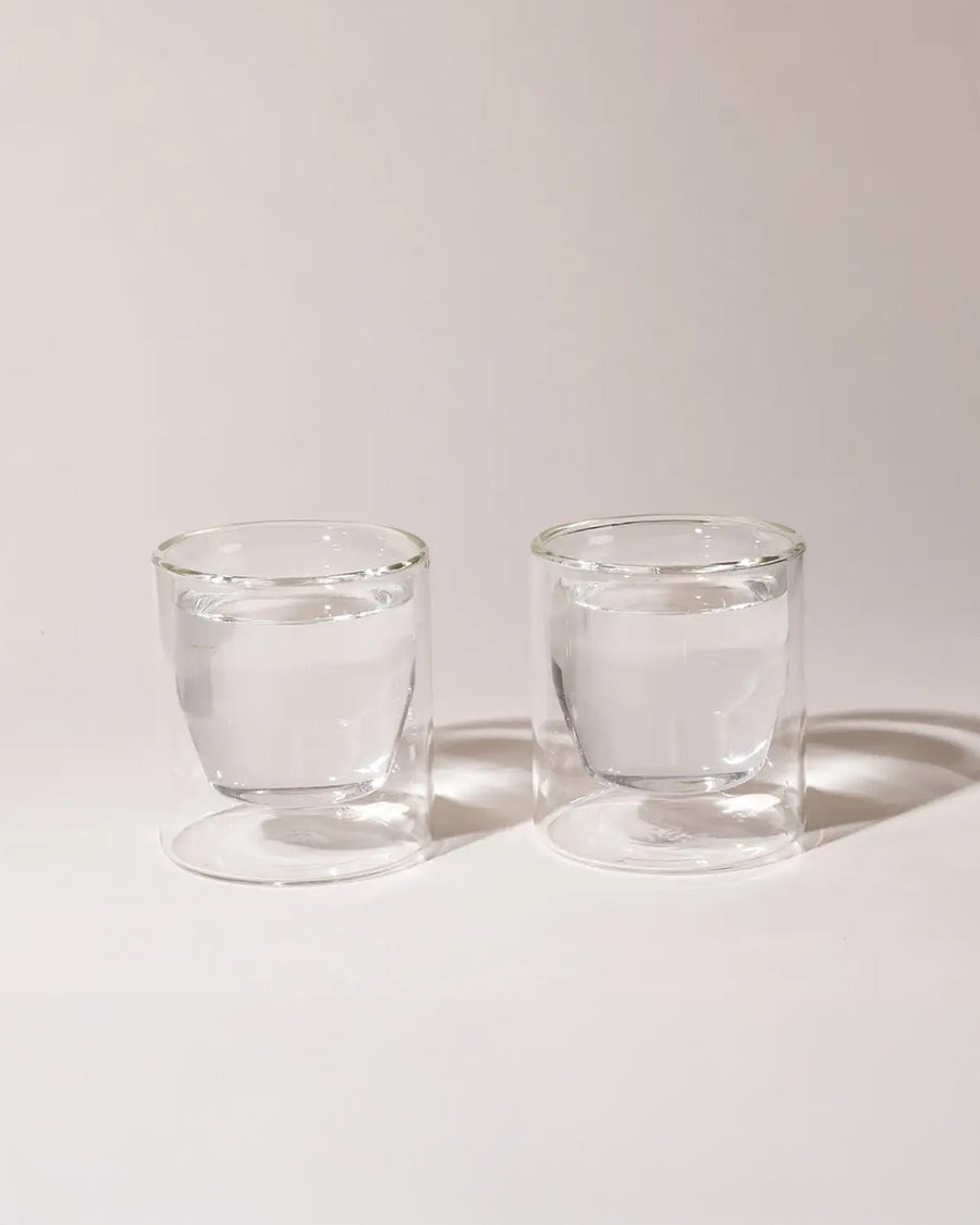 set of 2 Double-Wall Clear Glass Set - 6 oz.