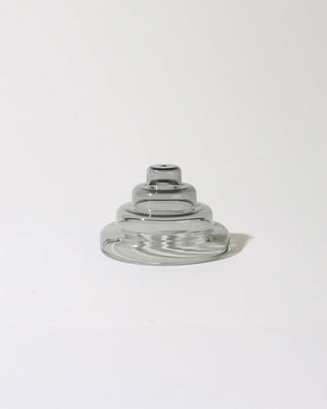 grey stacked glass incense holder
