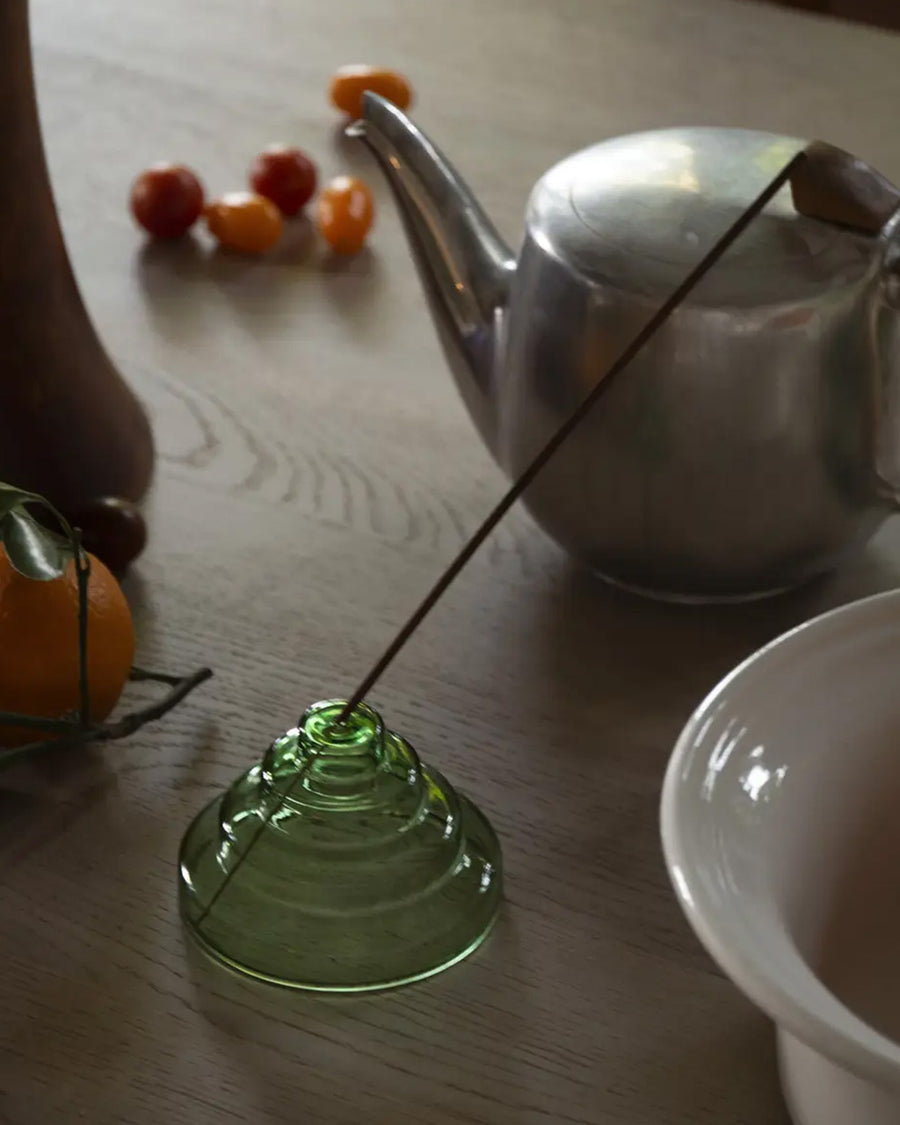 Glass Meso Incense Holder - Verde