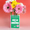 green and pink book ceramic vase: meet me at the bookstore by ban.do with pink flowers inside