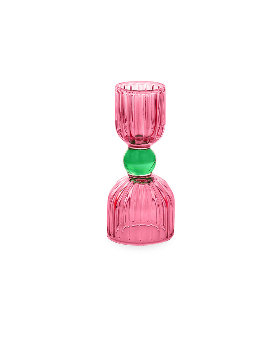 flipped pink and green double ended shot glass (1/2 shot and 1 shot)