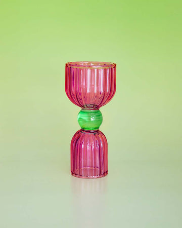 pink and green double ended shot glass (1/2 shot and 1 shot)