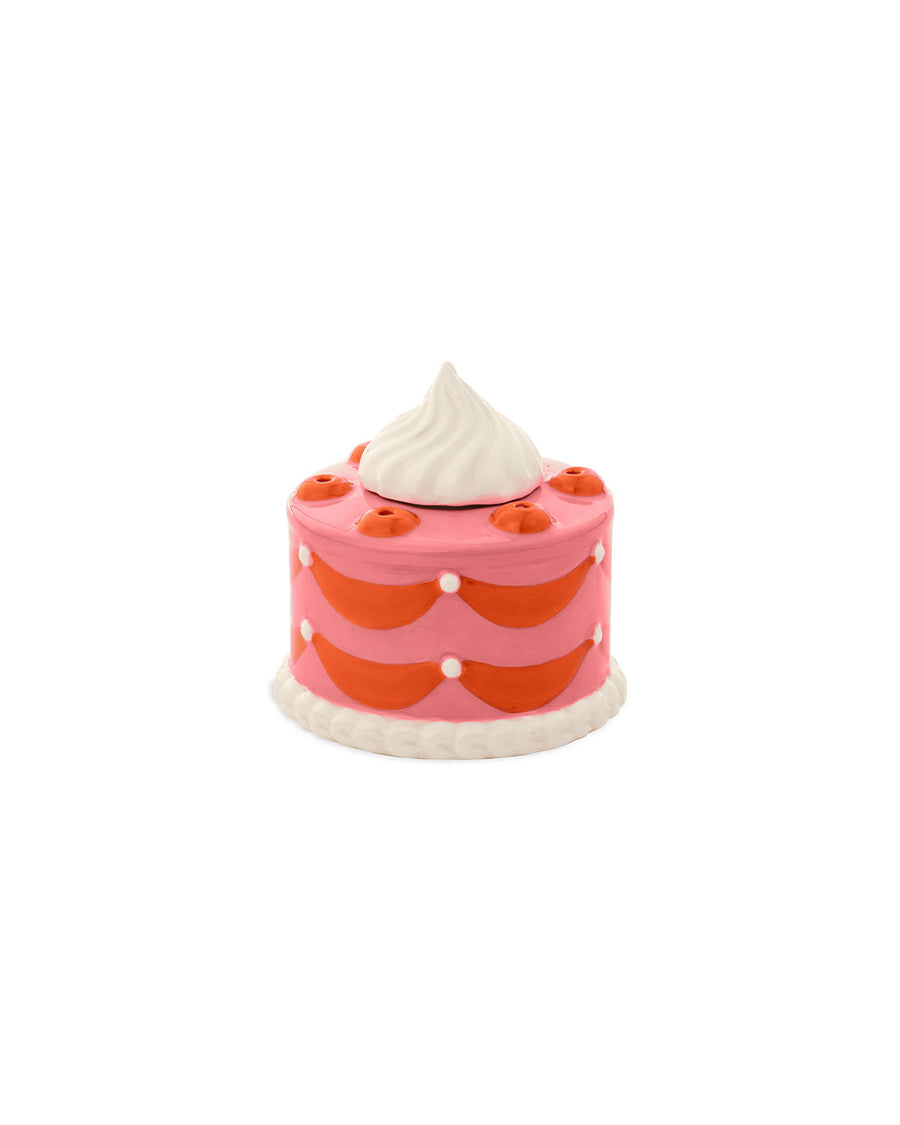 pink and red cake shaped match holder