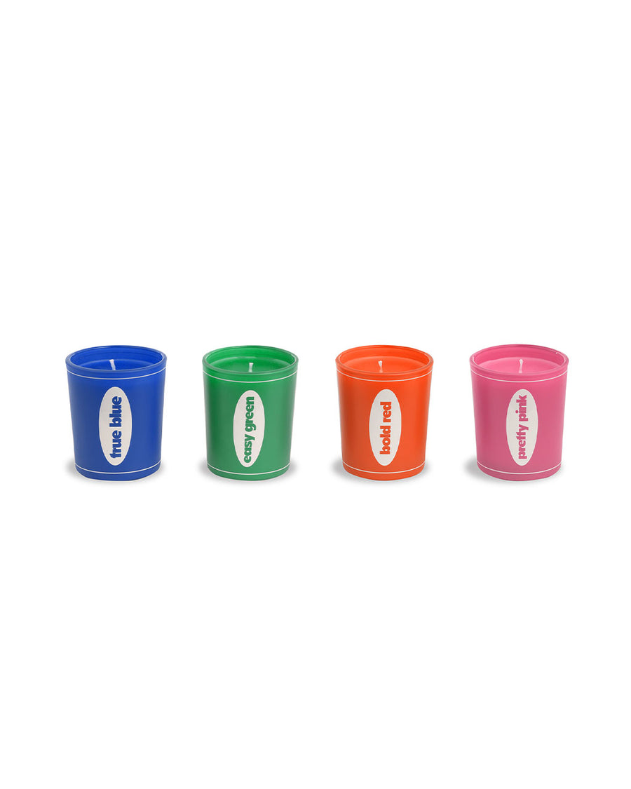 set of 4 crayon inspired candle votives