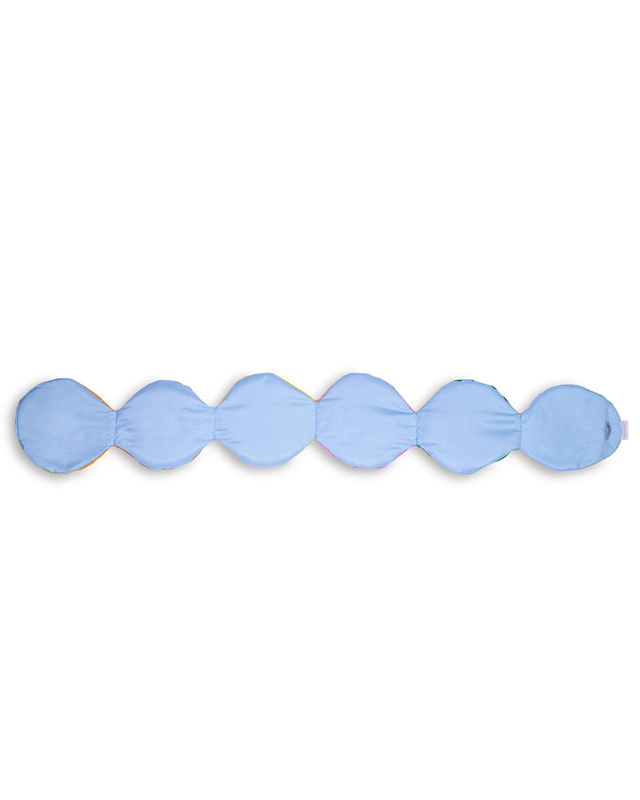 blue underside of multicolor circle chain weighted eye mask