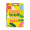 clipboard folio with yellow ground and colorful 'grow your own way' text