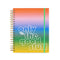 large 17-month planner with colorful ombre stripe and 'only the good stuff' typography