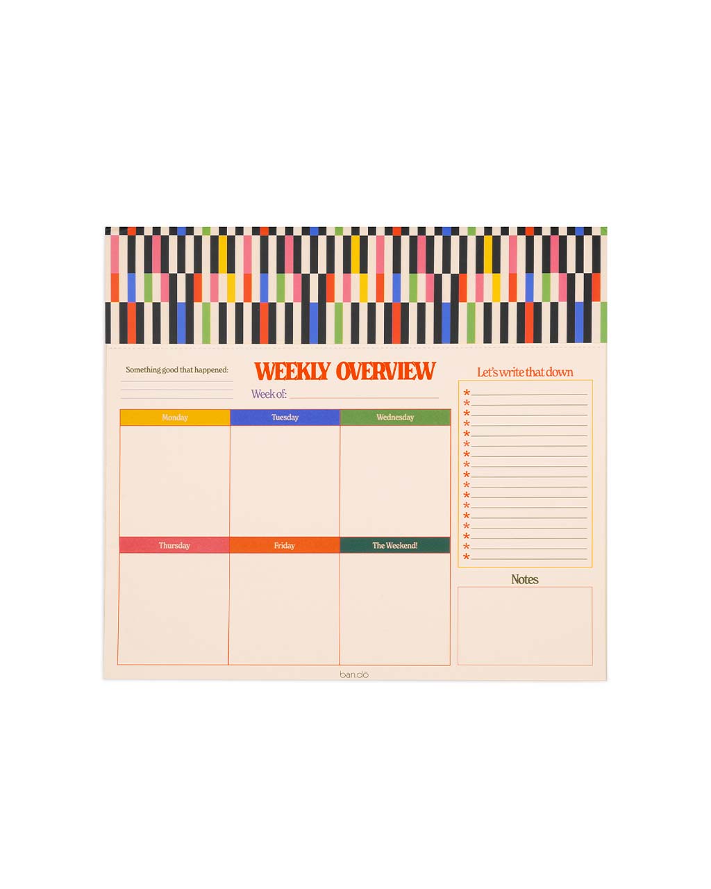Notepad For Desk Desk Notepad - Mid Century Stripe – ban.do