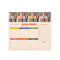 colorful mid-century stripe desk notepad with weekly overview and notes section
