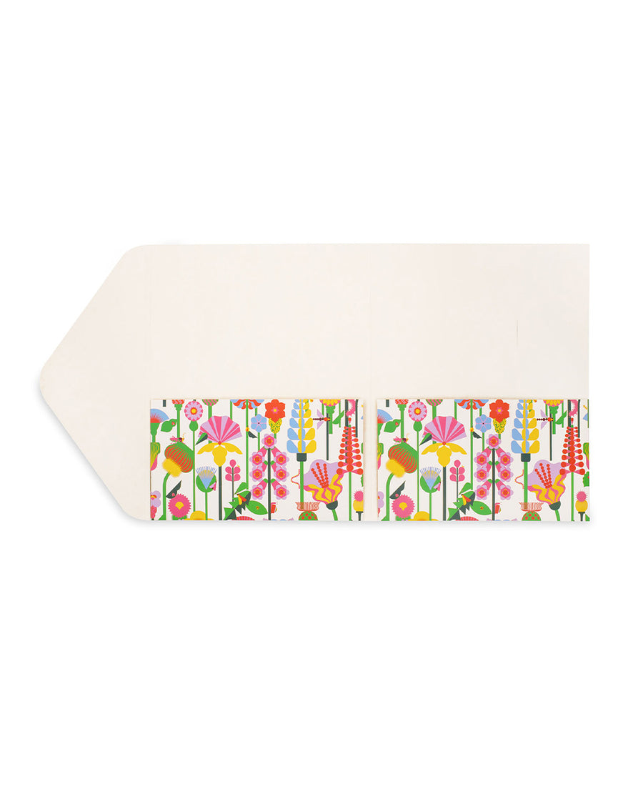 pocket folder with cream ground and abstract floral print