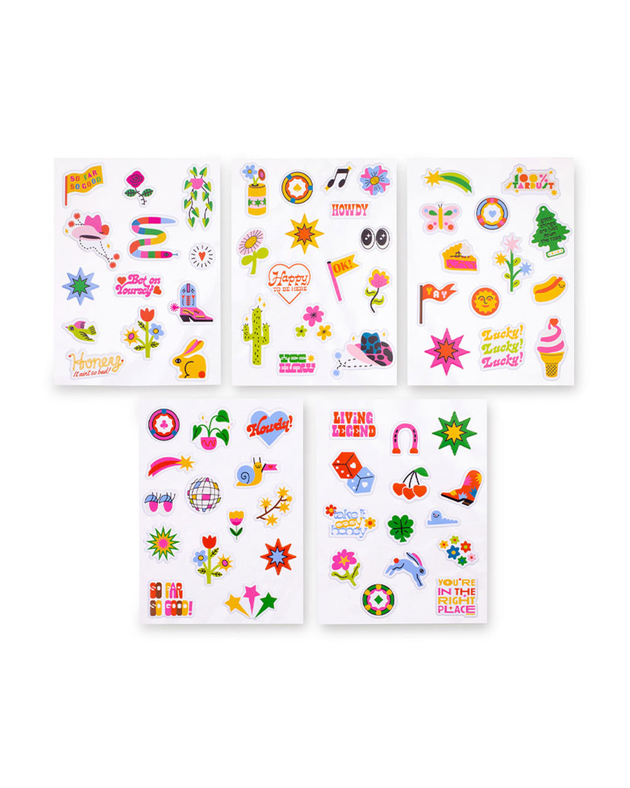 set of 5 sheets of assorted puffy stickers