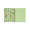 inside cover and pocket of green mini rough draft notebook with floral and mushroom botanical print