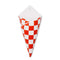 red and white checkered fair bag vase