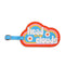 cloud shaped 'head in the clouds' retro colored luggage tag