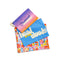 set of three travel pouches: ombre 'emotional baggage', blue 'head in the clouds' and colorful cities names