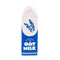 front view of white and blue carton shaped ceramic vase with 'organic oat milk' across the front