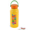 yellow 33 oz.  stainless steel water bottle with colorful 'love the journey' across the front and comes with three stickers