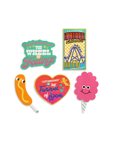 set of 5 oversized fair themed stickers