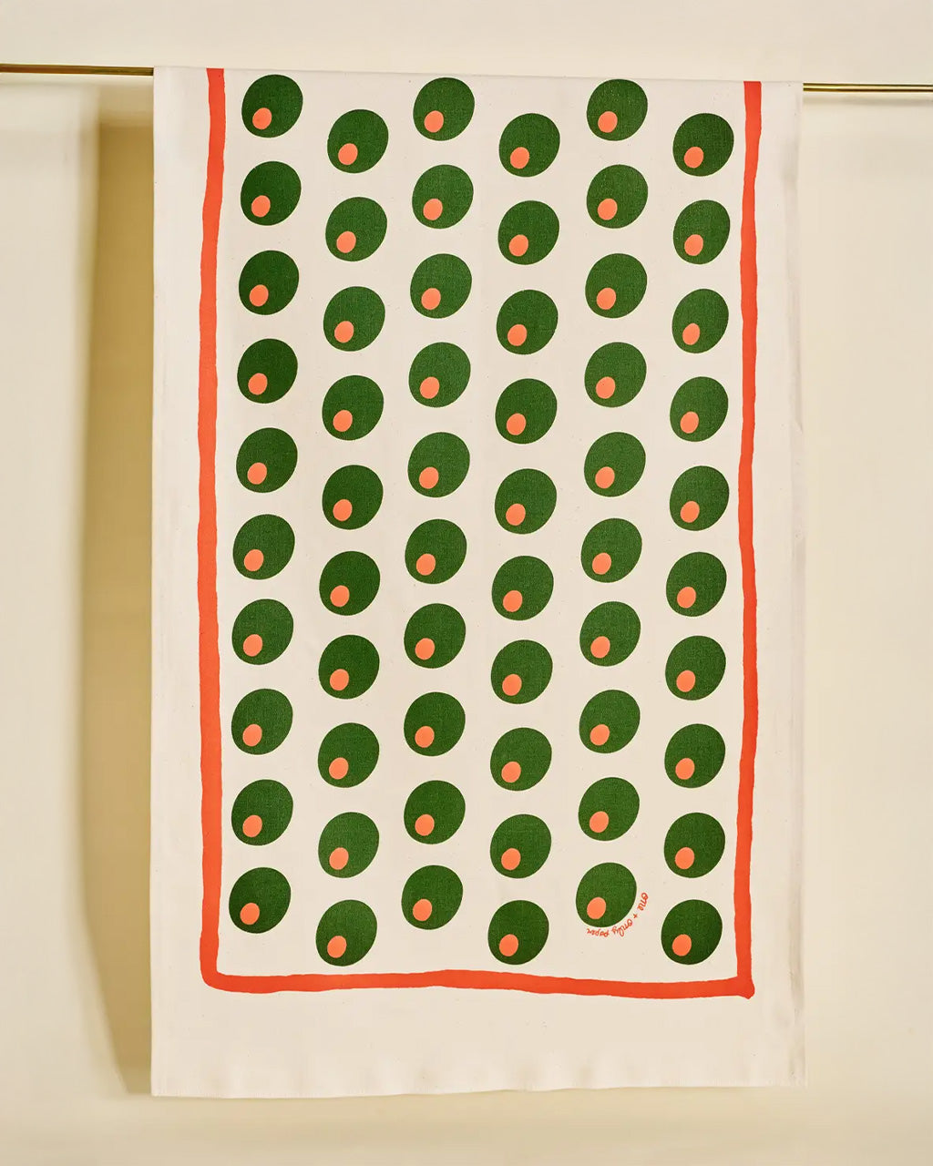 Olive Cotton Tea Towel
