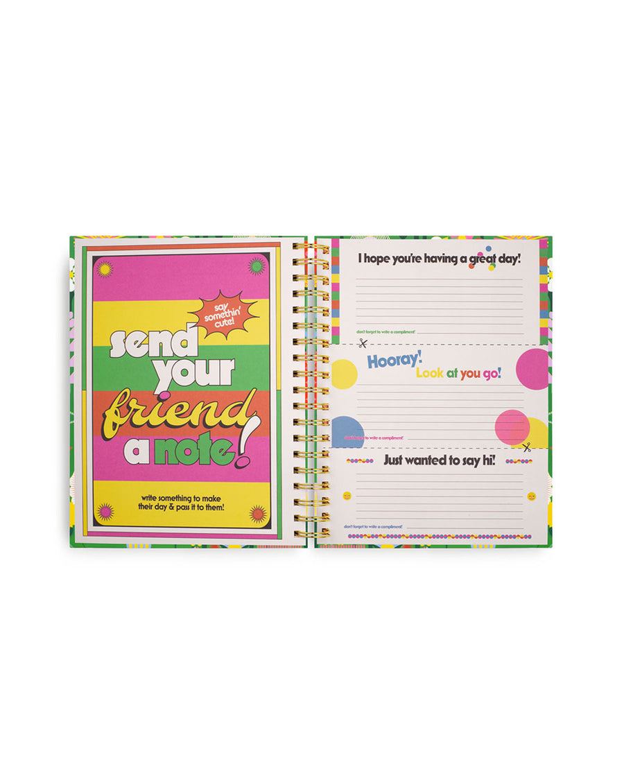 Send your friend a note section with colorful art and notes you can cut out.