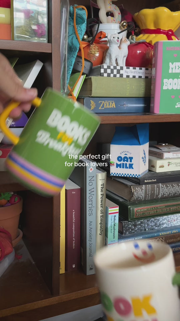 model showing book capsule mugs