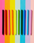 Ink colors match pen barrel.
