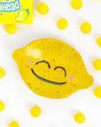 lemonhead shaped trinket dish with smiley face