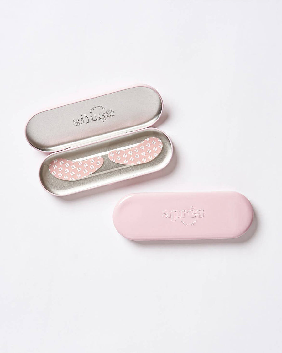 apres beauty reusable eye masks with matching pink case