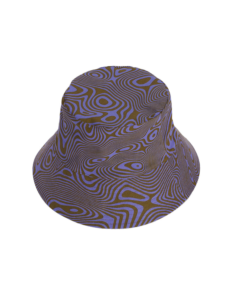 purple and olive green baggu bucket hat