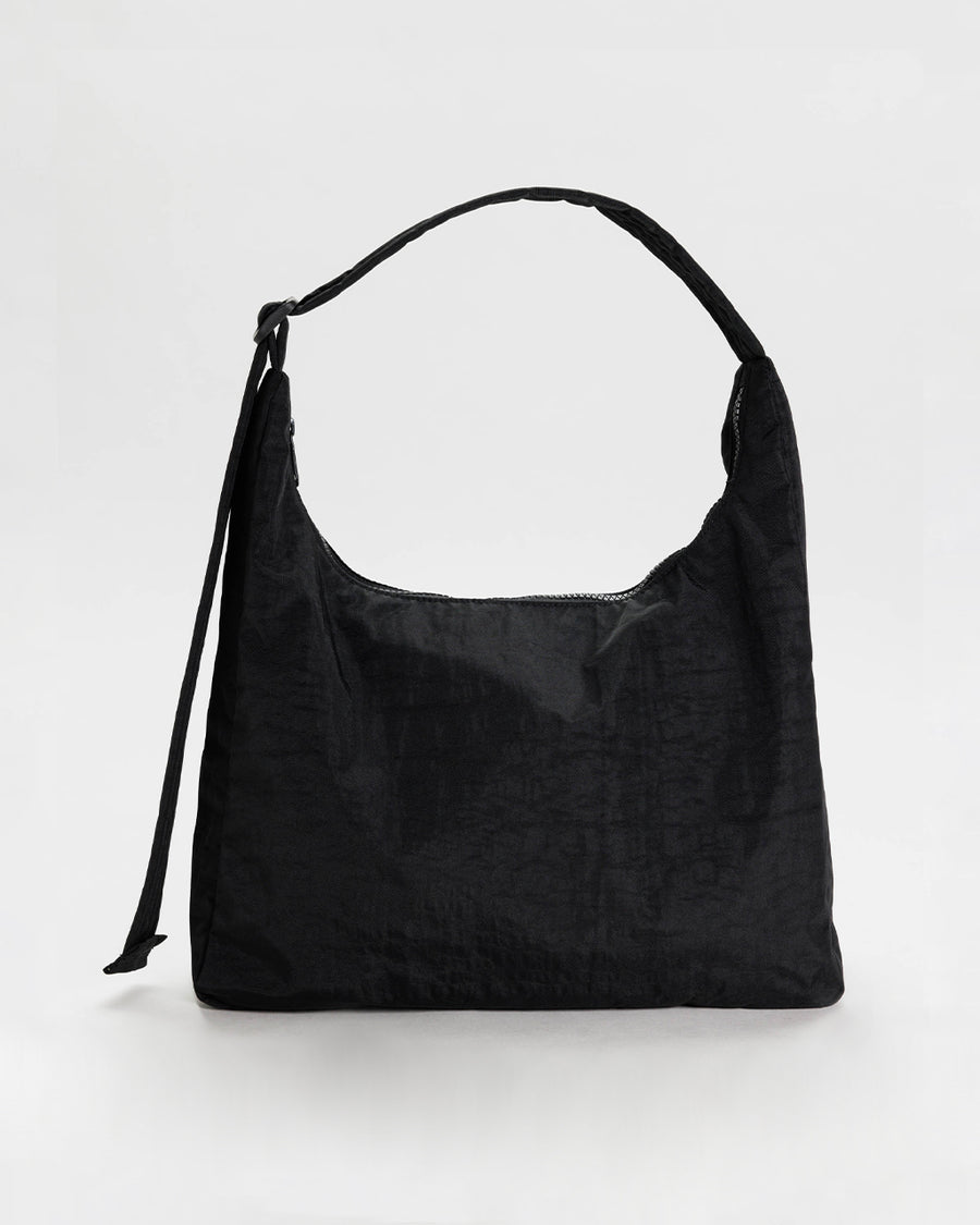 black nylon shoulder bag