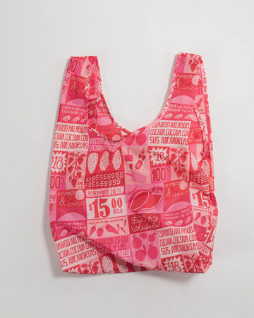 standard baggu with hot pink ground and  all over print