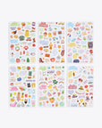 pack of 6 sticker sheets with holiday themed stickers