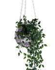 8-inch disco ball planter with hanging plant inside on white background