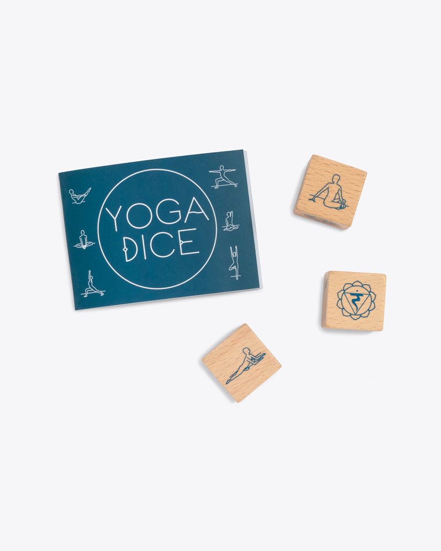 yoga dice  with a yoga pose booklet