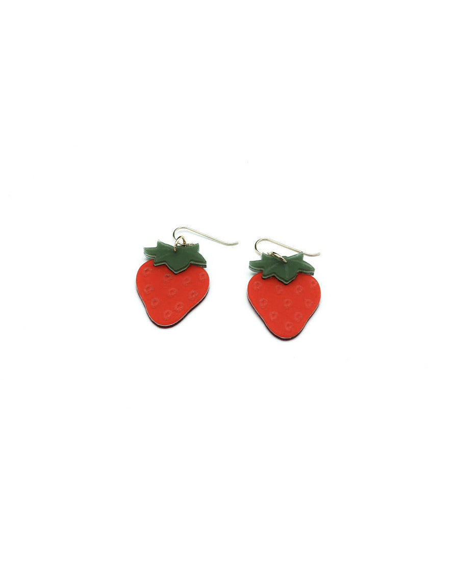 small strawberry dangle earrings