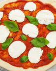 completed margherita pizza