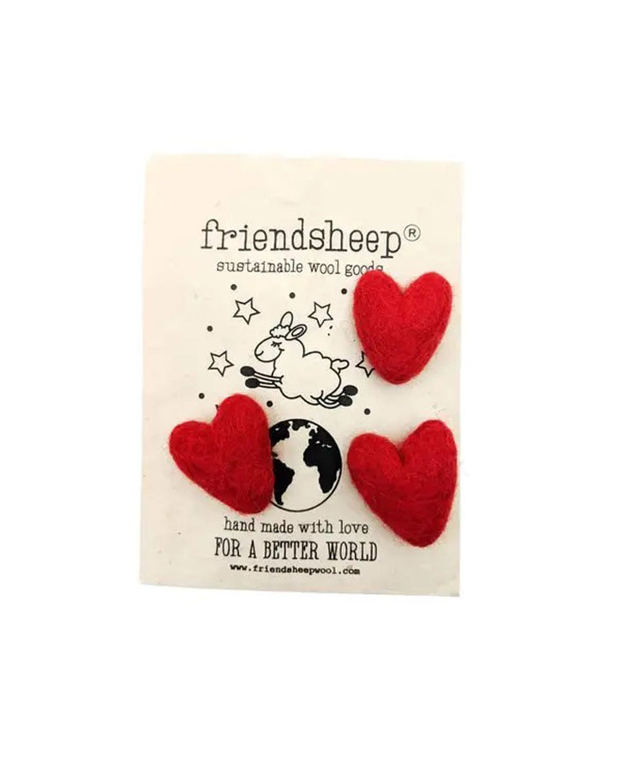 heart shaped wool eco fresheners and cotton drawstring bag