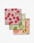 set of three fruit themed dishcloths