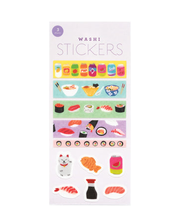 set of Asian food themed washi stickers